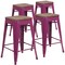 Flash Furniture Purple No Back Metal Stool, 24", PK4 4-ET-BT3503-24-PUR-WD-GG - alternate 2